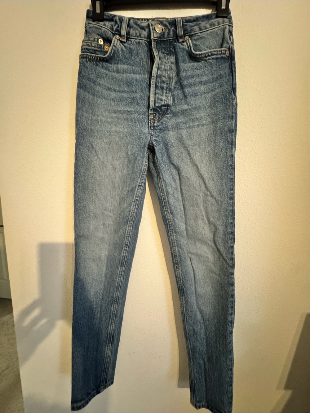 Free People size 24 straight leg high rise jeans